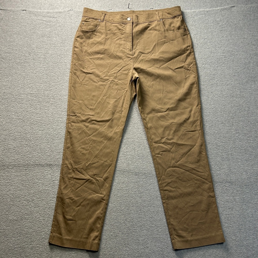 Fit Sight Straight Leg Pants Womens 16 Khaki Stretch Casual Career Office Wear‎